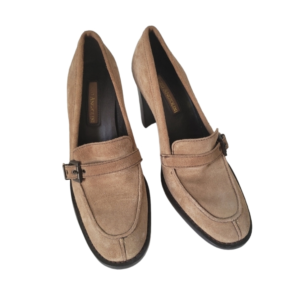 Enzo Angiolini Vintage Taupe Suede Heeled/Pumps Classic Preppy Size 7.5 - Picture 2 of 7